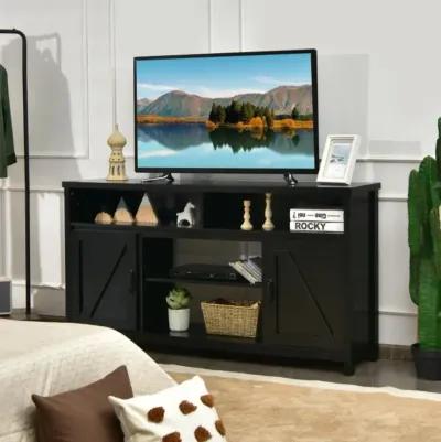 Hivvago 59 Inch TV Stand Media Center Console Cabinet with Barn Door for TV's 65 Inch