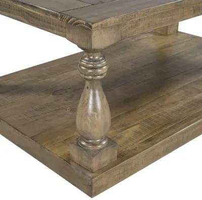 Merax Rustic Floor Shelf Coffee Table with Storage