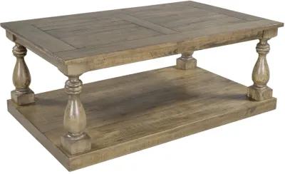 Merax Rustic Floor Shelf Coffee Table with Storage