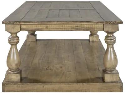 Merax Rustic Floor Shelf Coffee Table with Storage