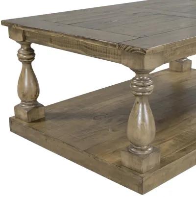 Merax Rustic Floor Shelf Coffee Table with Storage