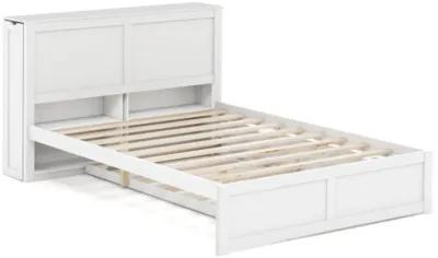 Hivvago Kids Wooden Platform Bed with Trundle Storage Headboard