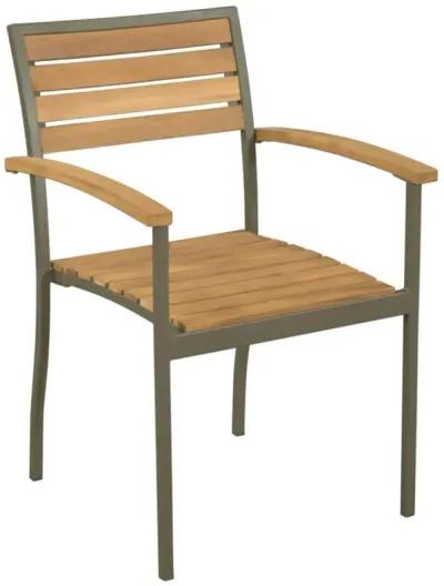 vidaXL Stackable Outdoor Chairs 2 pcs Solid Acacia Wood and Steel