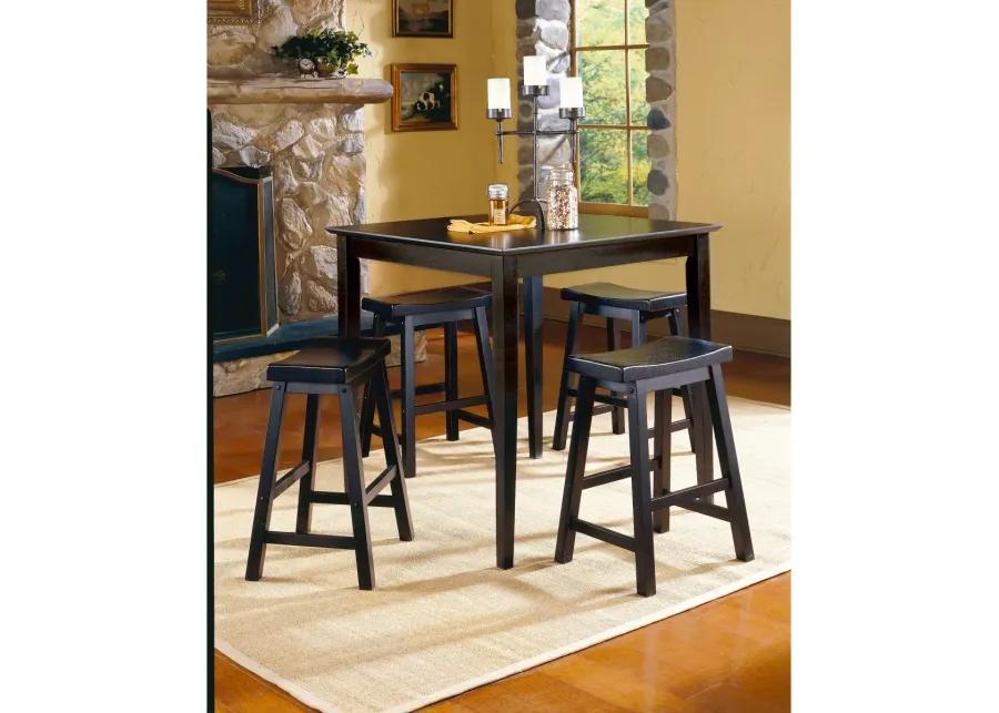 Finish 24-Inch Counter Height Stools Set Of 2 Piece Saddle Seat Solid Wood Casual Dining