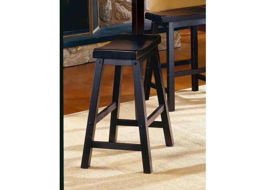 Finish 24-Inch Counter Height Stools Set Of 2 Piece Saddle Seat Solid Wood Casual Dining