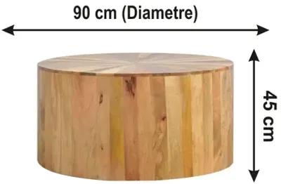 Solid Wood Round Wooden Coffee Table