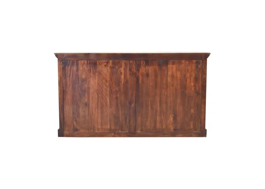 Light Walnut Solid Wood Glazed Sideboard