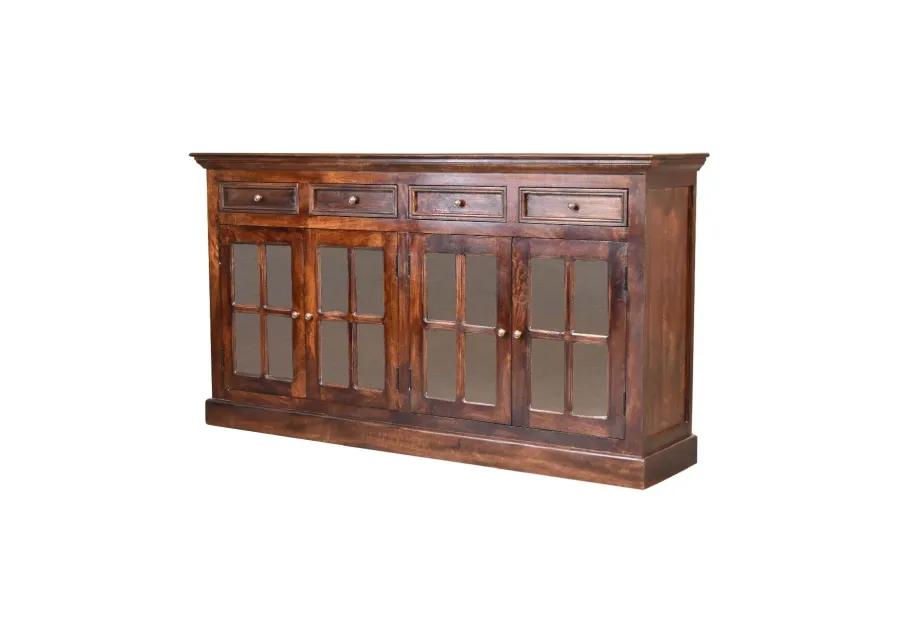 Light Walnut Solid Wood Glazed Sideboard