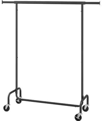 Hivvago Matte Black Heavy Duty Metal Garment Rack Clothes Hanging Bar on Wheels