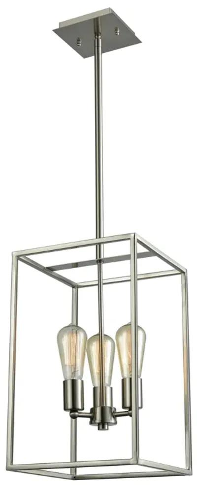 Williamsport 10'' Wide 3-Light Nickel Chandelier