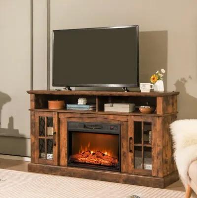 Electric Fireplace Inserted with Adjustable LED Flame