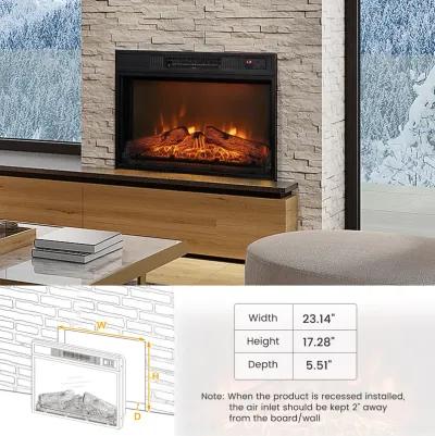 Electric Fireplace Inserted with Adjustable LED Flame