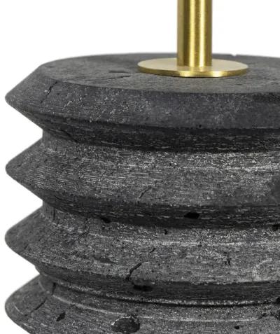 Noir Column Travertine Lamp