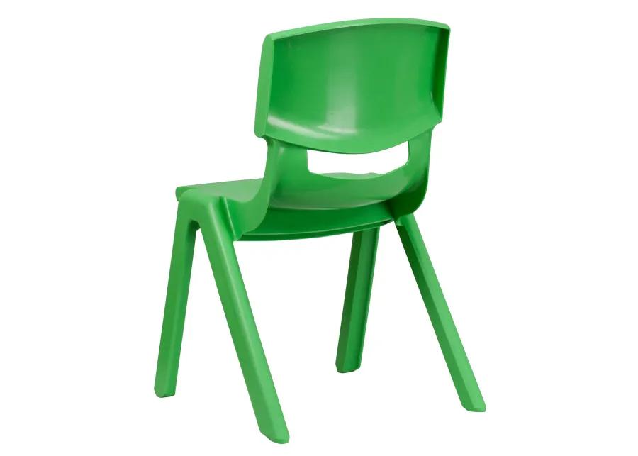 Flash Furniture Whitney 2 Pack Green Plastic Stackable School Chair with 15.5" Seat Height