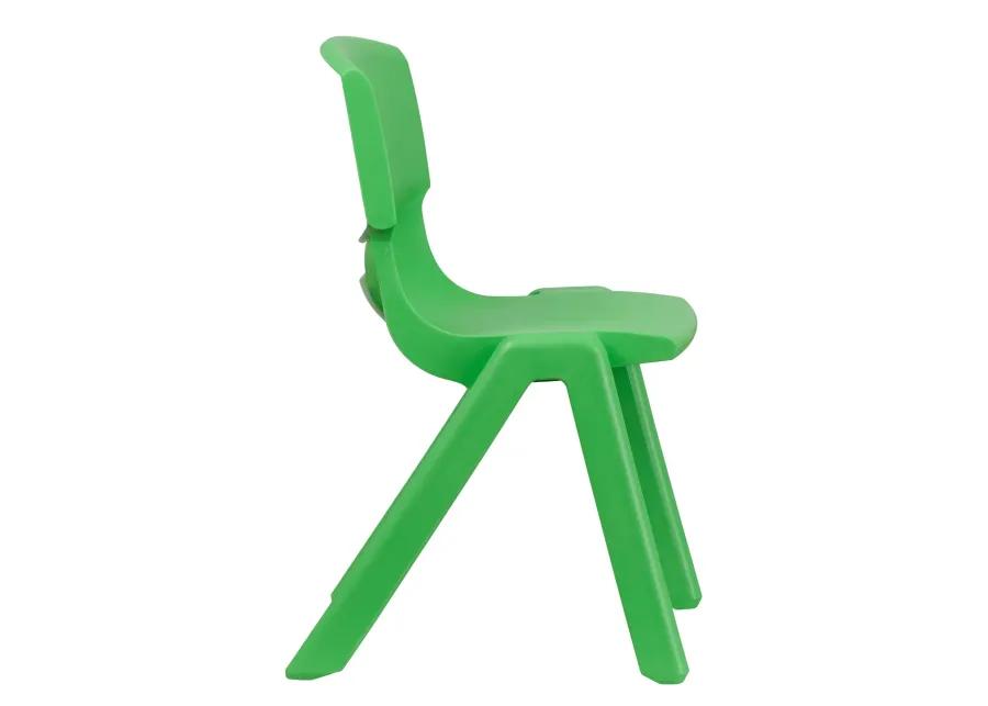 Flash Furniture Whitney 2 Pack Green Plastic Stackable School Chair with 15.5" Seat Height