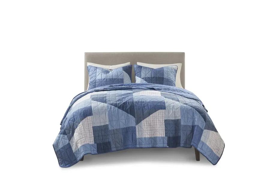 Gracie Mills Tamsyn Contemporary Patchwork Printed Reversible Quilt Set