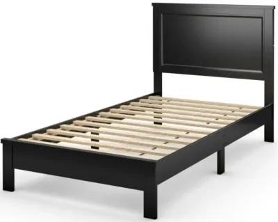 Hivvago Twin Size Modern College Dorm Wooden Platform Bed in Black