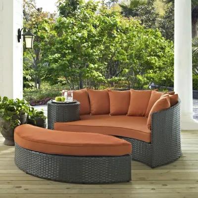 Sojourn Outdoor Patio Furniture Collection - Sectional Sofa Daybed with Sunbrella Cushions, Synthetic Rattan Weave, UV Protection, and Aluminum Frame