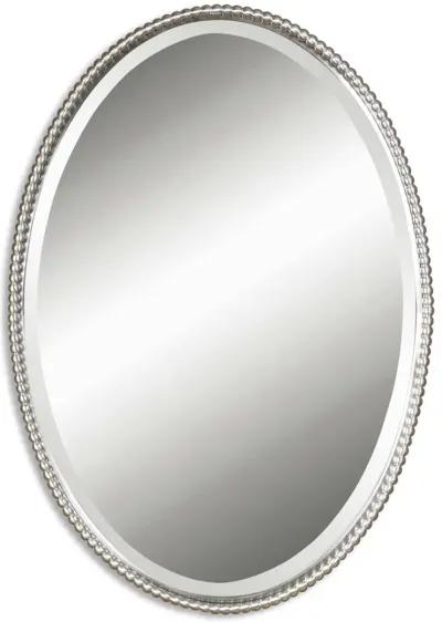 Uttermost Sherise Brushed Nickel Oval Mirror