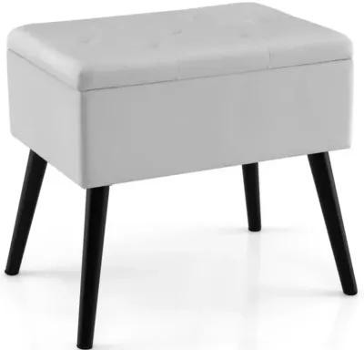 Hivvago Velvet Storage Ottoman with Solid Wood Legs for Living Room Bedroom