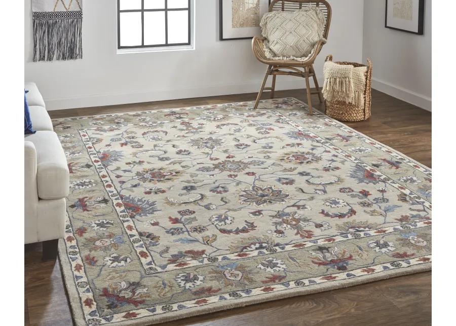 Rylan 8642F Ivory/Taupe/Blue 8' x 10' Rug