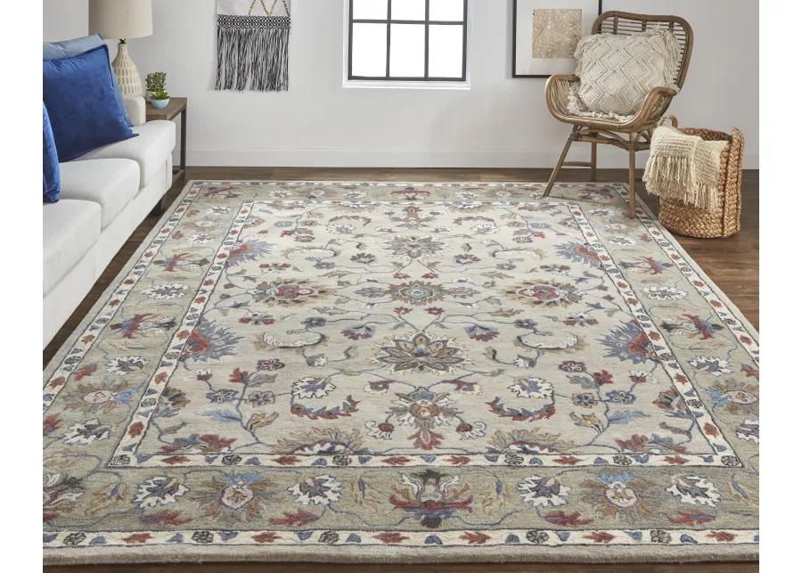 Rylan 8642F Ivory/Taupe/Blue 8' x 10' Rug