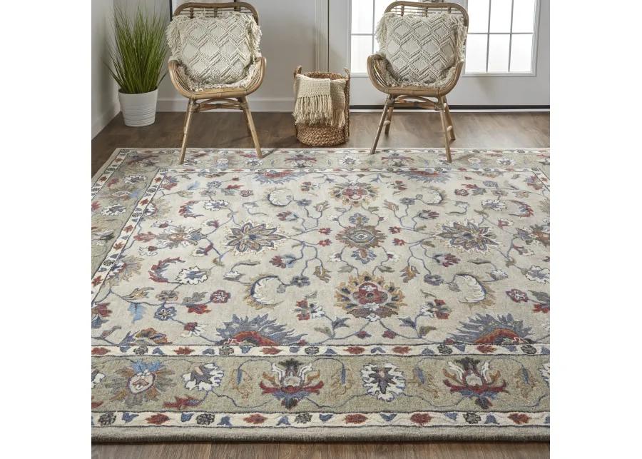 Rylan 8642F Ivory/Taupe/Blue 8' x 10' Rug