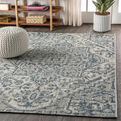 Estrella Bohemian Medallion Textured Weave Indoor/Outdoor Area Rug