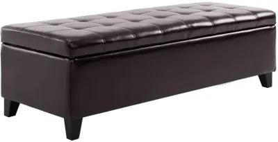 51" Tufted Top Storage Ottoman Bench PU Leather Organizer Chair Footstool Large