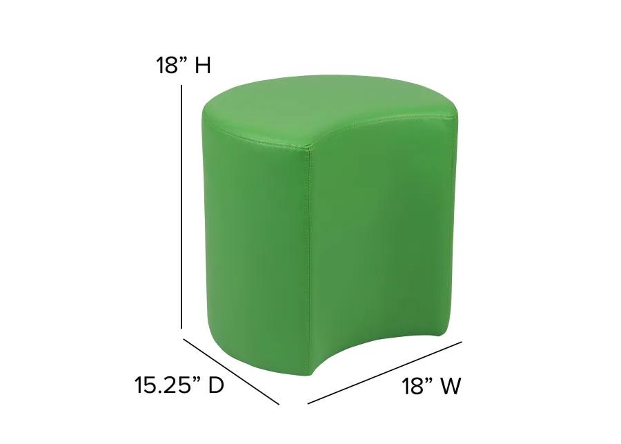 Flash Furniture Nicholas Soft Seating Flexible Moon for Classrooms and Common Spaces - 18" Seat Height (Green)