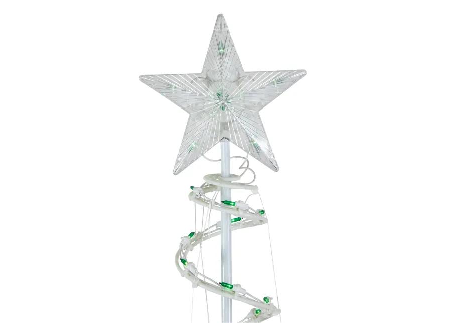 4' Pre-Lit Spiral Outdoor Christmas Tree with Star Topper  Green Lights