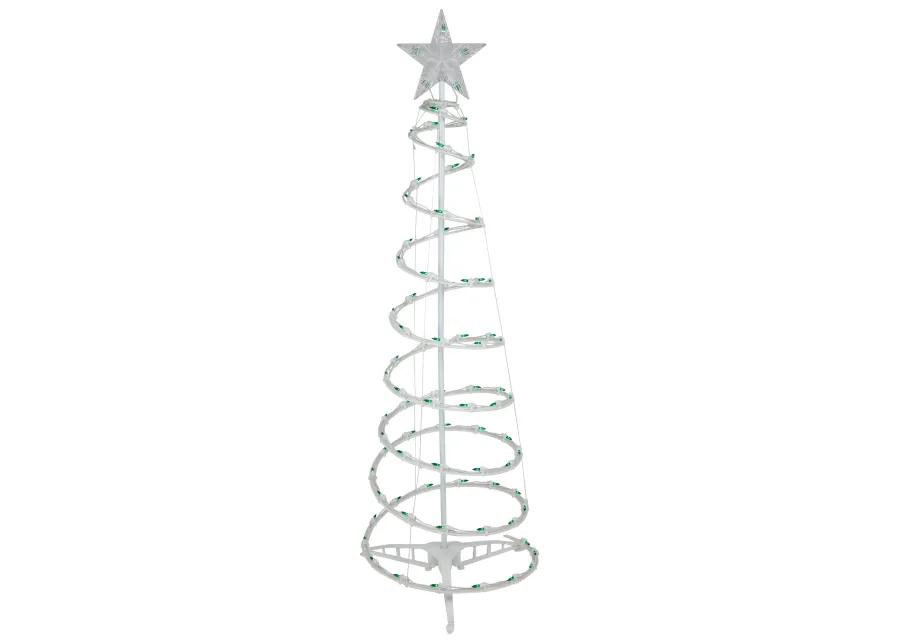 4' Pre-Lit Spiral Outdoor Christmas Tree with Star Topper  Green Lights