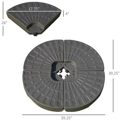 Coffee Patio Stabilizer: Fan-Shaped Cantilever Umbrella Base Weights