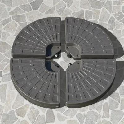 Coffee Patio Stabilizer: Fan-Shaped Cantilever Umbrella Base Weights