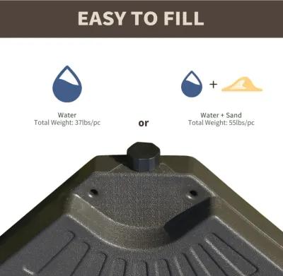 Coffee Patio Stabilizer: Fan-Shaped Cantilever Umbrella Base Weights