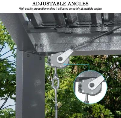 MONDAWE Outdoor Louvered Pergola 10X20FT, Aluminum Pergola with Adjustable Roof and
Efficient Drainage System