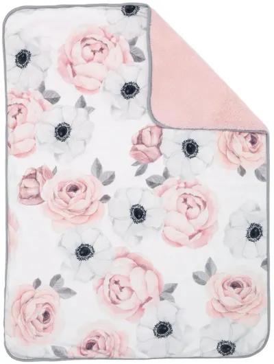 Lambs & Ivy Floral Garden Watercolor Floral Pink Ultra Soft Baby Blanket