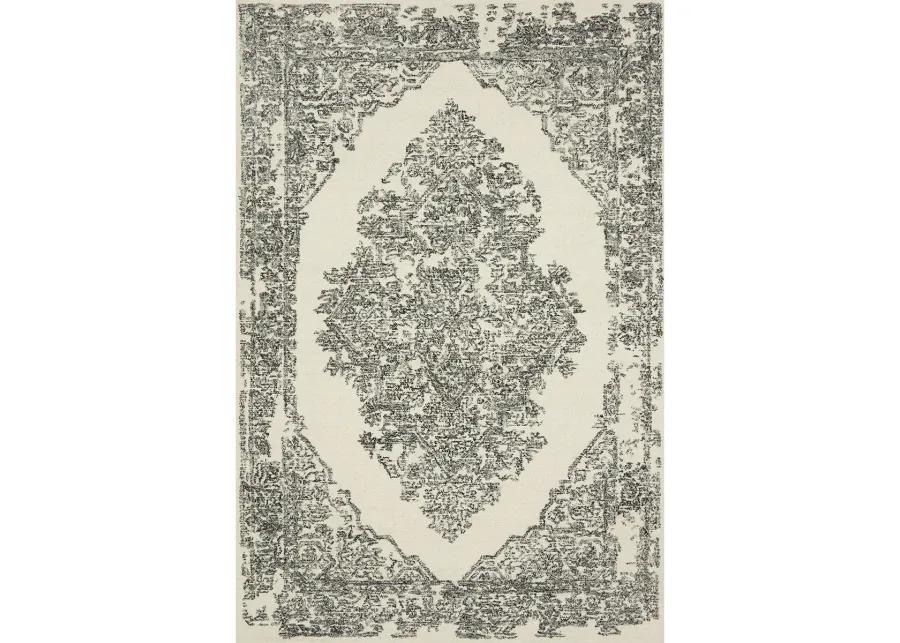 Annie ANN02 White/Black 5' x 7'6" Rug