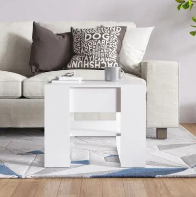 vidaXL Coffee Table White 21.9"x21.7"x17.7" Engineered Wood