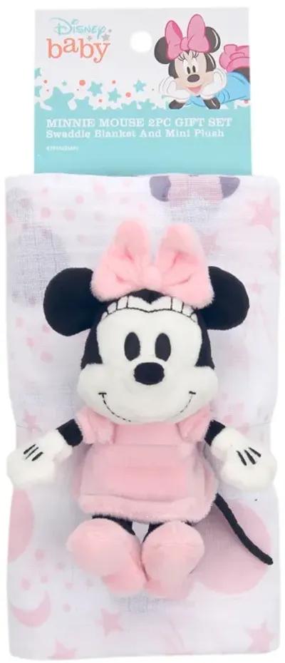 Lambs & Ivy Disney Baby Minnie Mouse Muslin Swaddle Blanket & Plush Gift Set