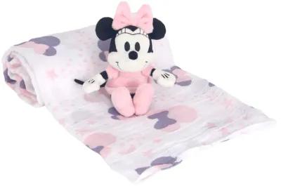 Lambs & Ivy Disney Baby Minnie Mouse Muslin Swaddle Blanket & Plush Gift Set