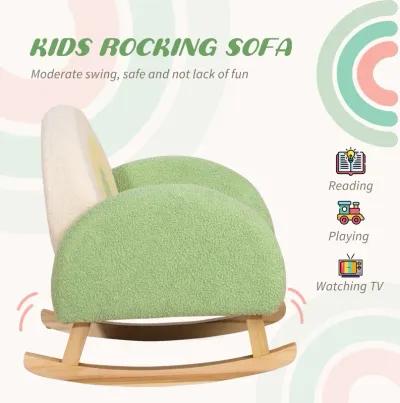 Green Children's Chair: Rocking Sofa Chair for Ages 3-5