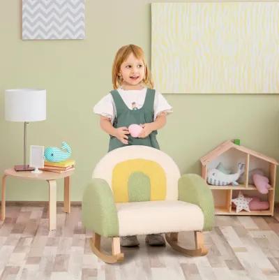 Green Children's Chair: Rocking Sofa Chair for Ages 3-5