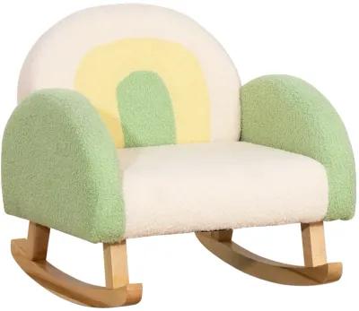 Green Children's Chair: Rocking Sofa Chair for Ages 3-5