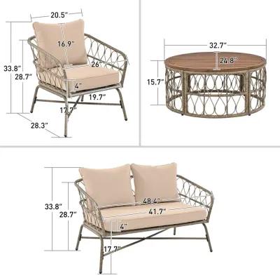 Merax 4-Person Outdoor Seating Group Conversation Set