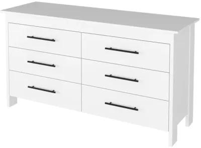 6 Drawer Double Dresser Wezz, Bedroom, White