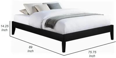 Cavi California King Platform Bed Frame, Low Profile Tapered Legs, Black - Benzara