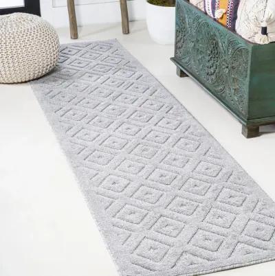 Portmany Neutral Diamond Trellis Indoor/Outdoor Area Rug