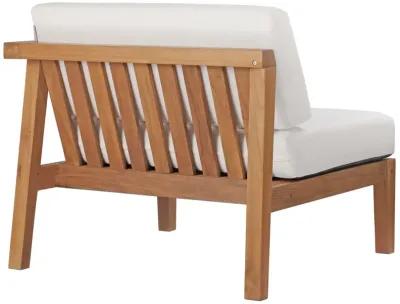 Modway - Bayport Outdoor Patio Teak Wood 2-Seater Loveseat Natural White