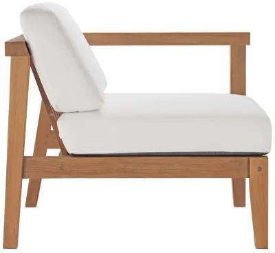 Modway - Bayport Outdoor Patio Teak Wood 2-Seater Loveseat Natural White